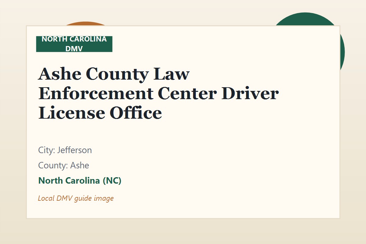 Ashe County Law Enforcement Center Driver License Office