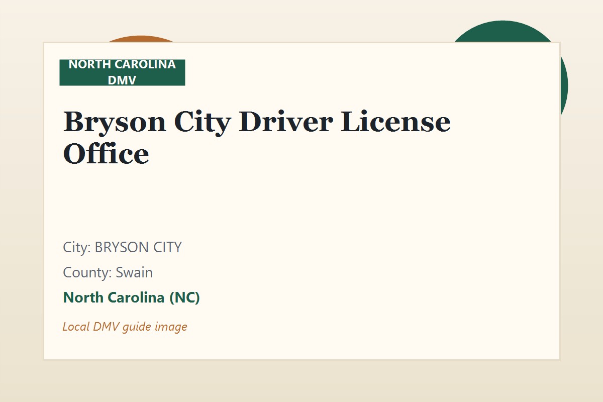 Bryson City Driver License Office