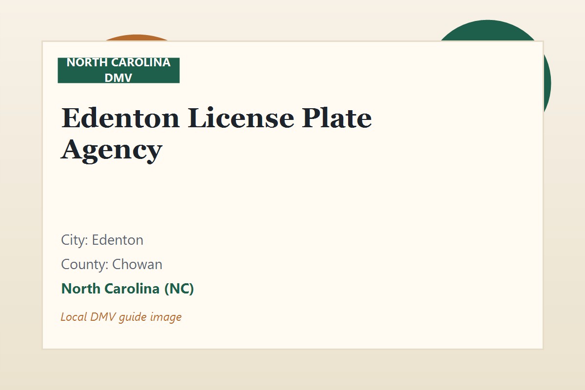 Edenton License Plate Agency
