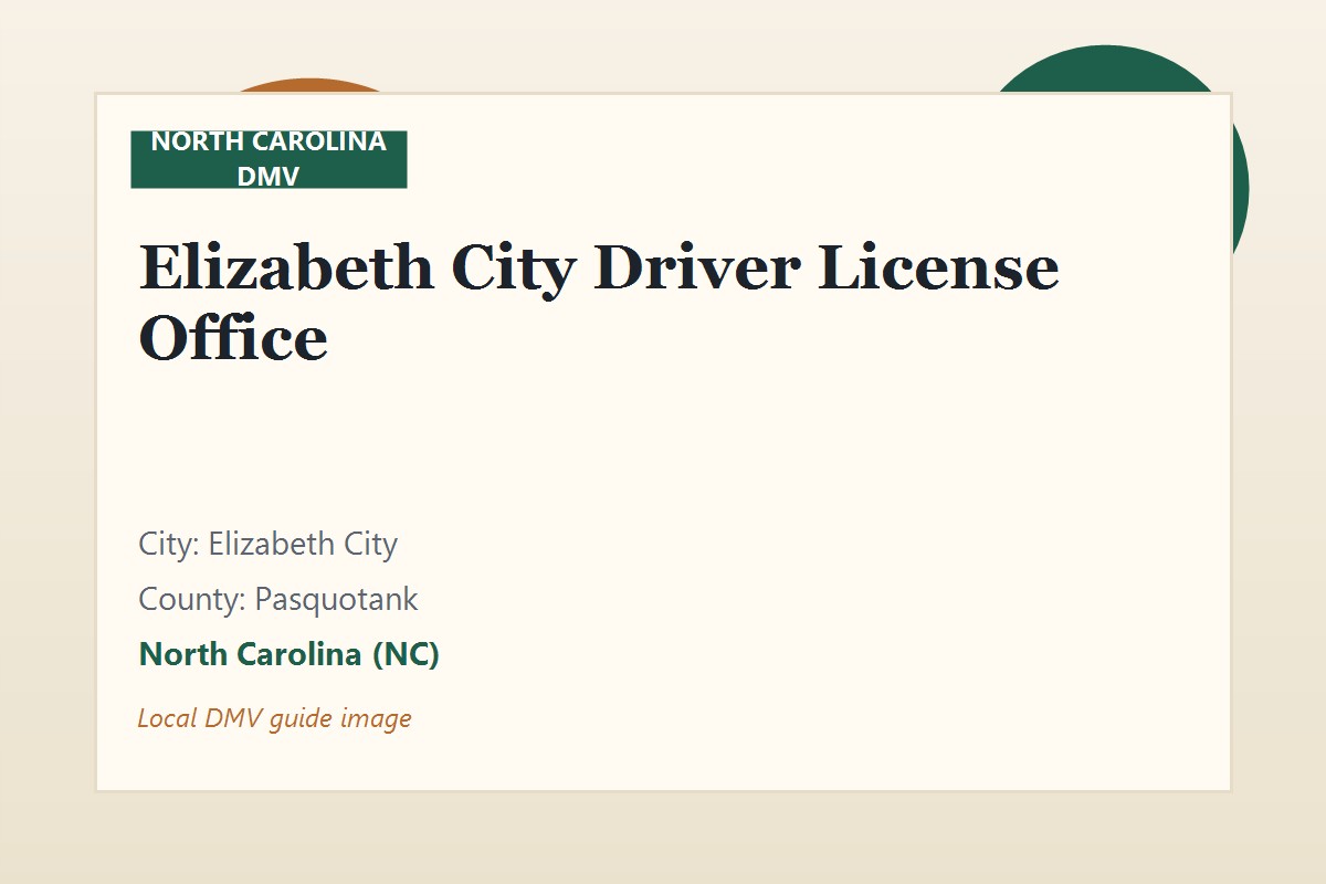 Elizabeth City Driver License Office