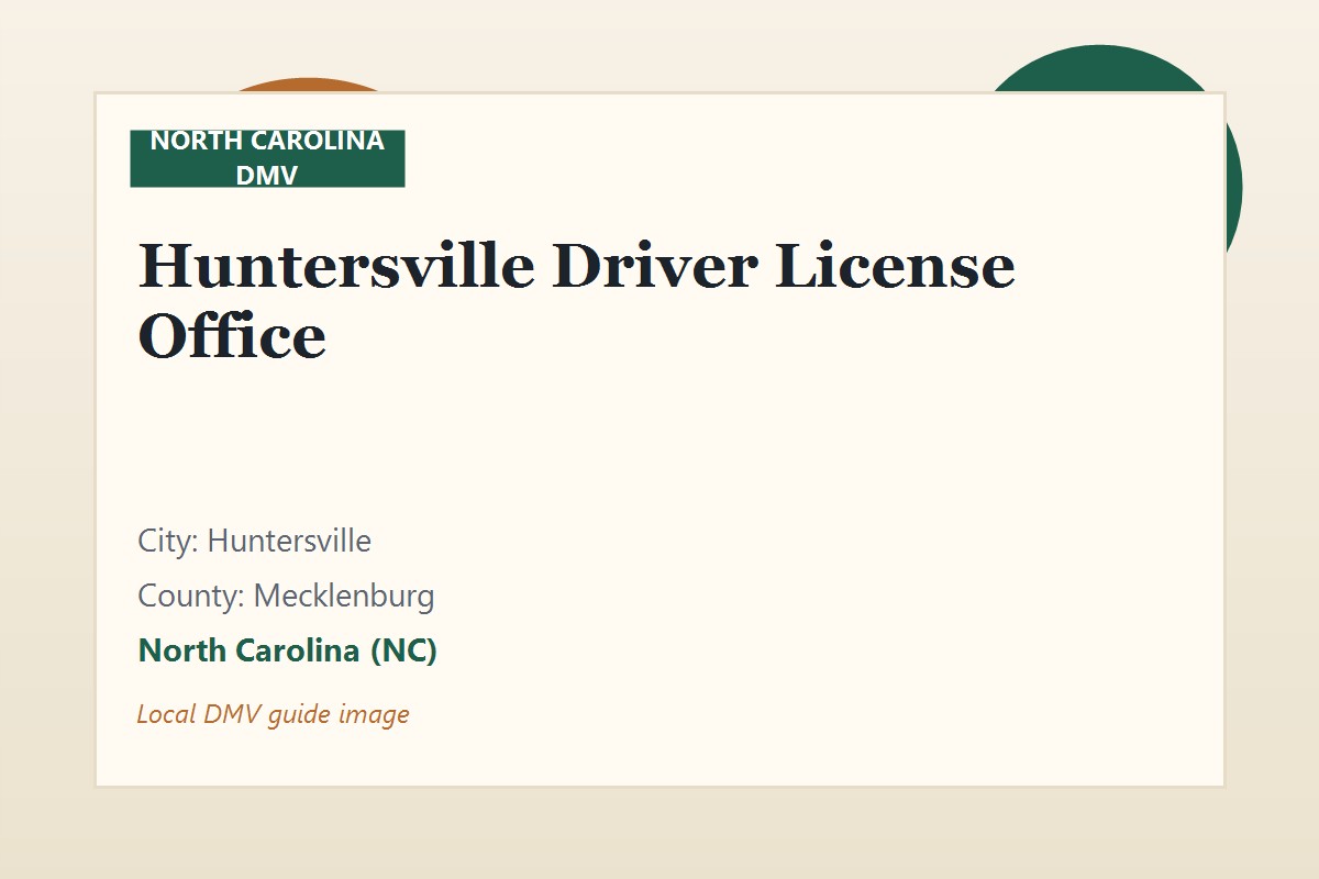 Huntersville Driver License Office