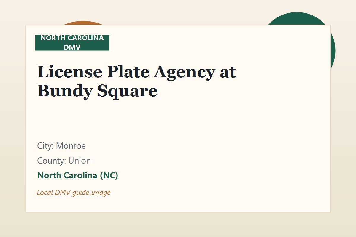 License Plate Agency at Bundy Square