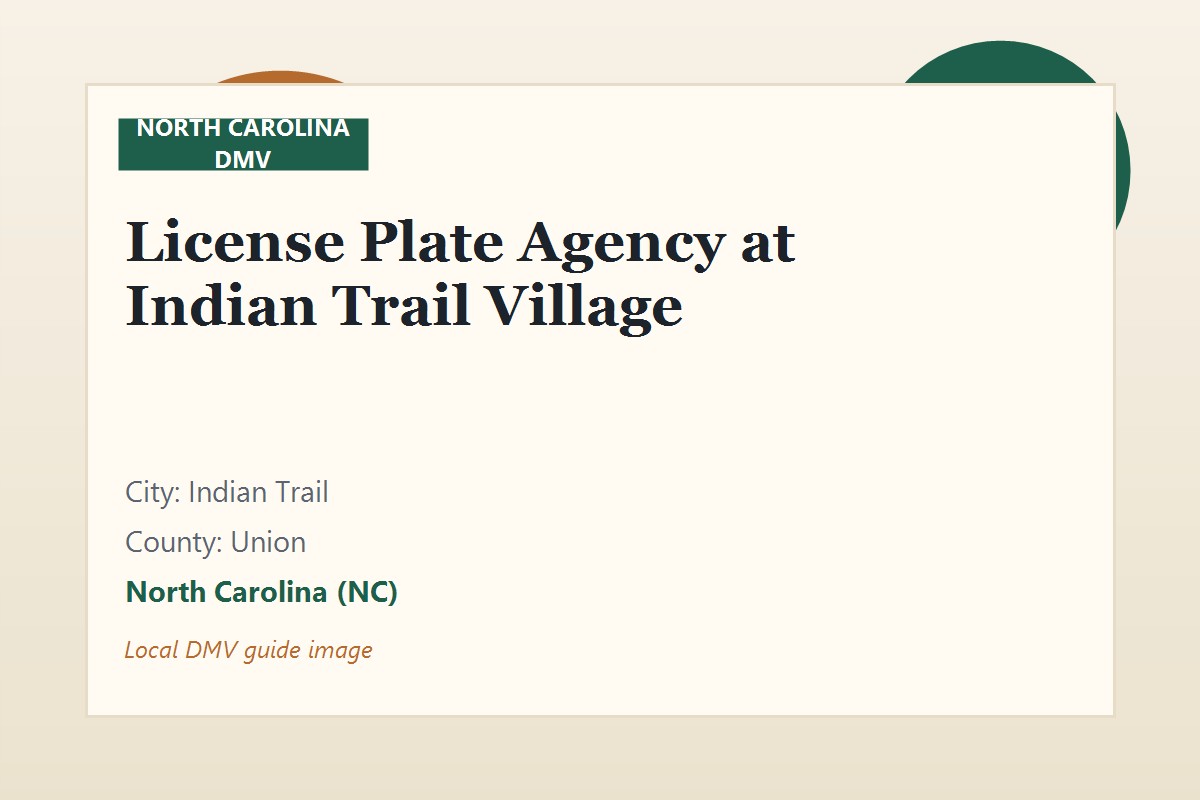 License Plate Agency at Indian Trail Village