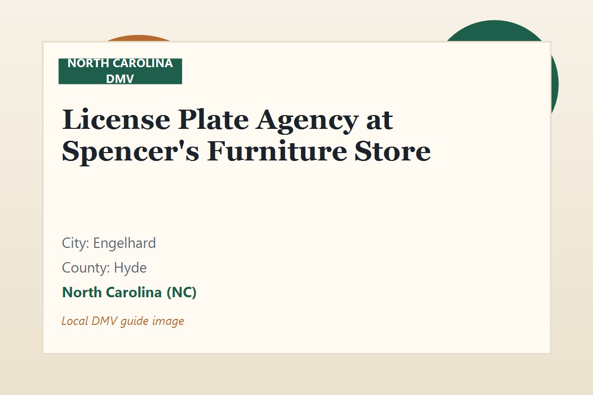 License Plate Agency at Spencer's Furniture Store
