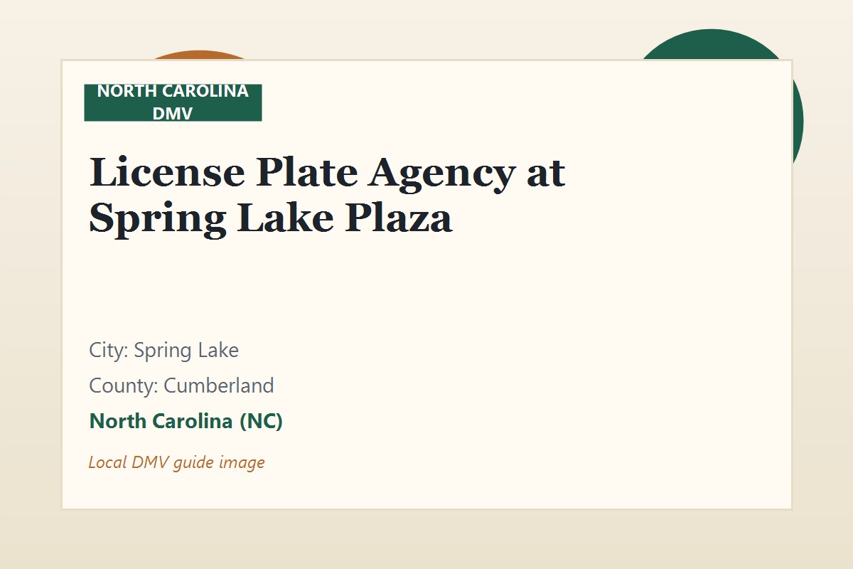 License Plate Agency at Spring Lake Plaza