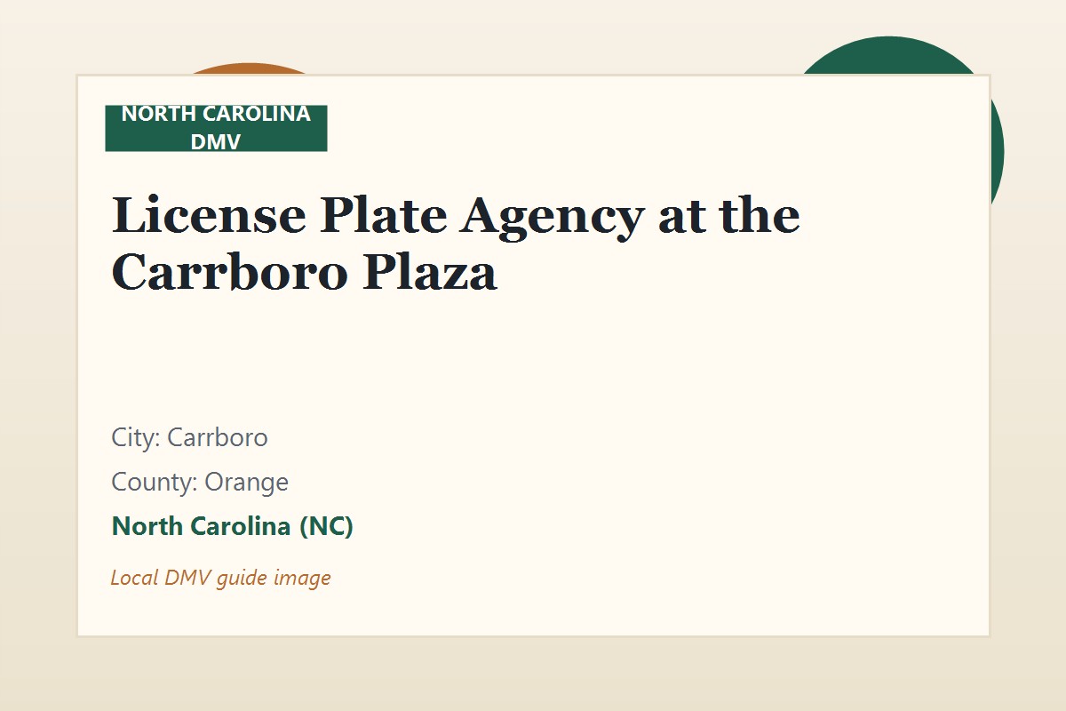 License Plate Agency at the Carrboro Plaza