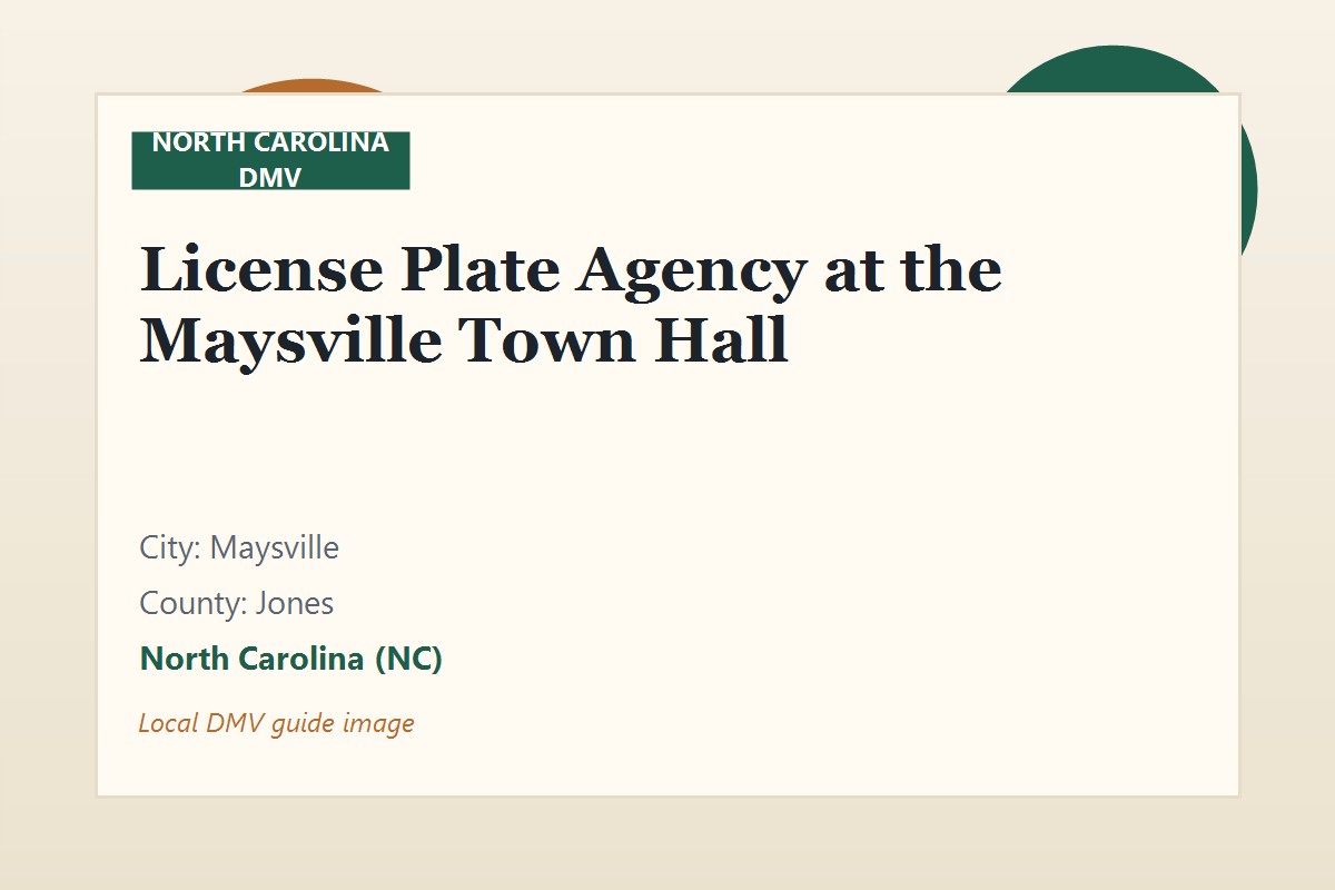 License Plate Agency at the Maysville Town Hall
