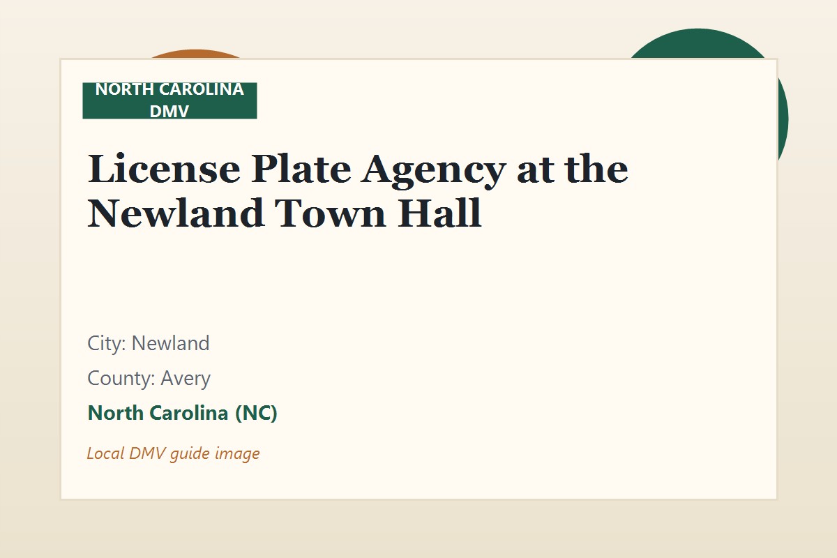 License Plate Agency at the Newland Town Hall