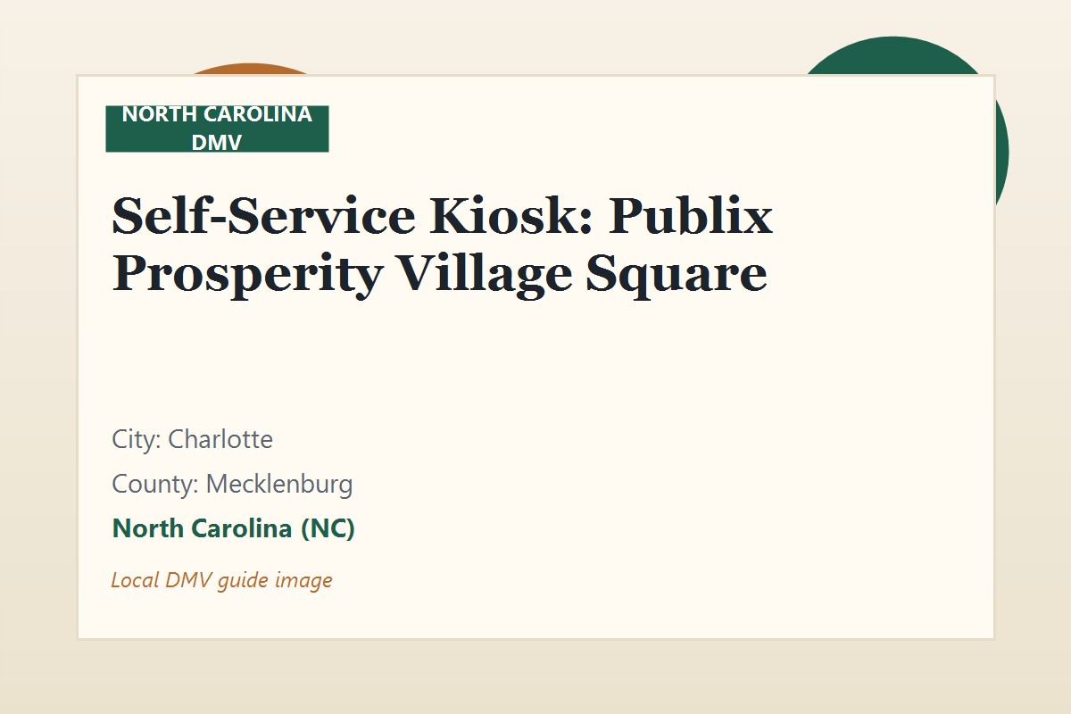 Self-Service Kiosk: Publix Prosperity Village Square