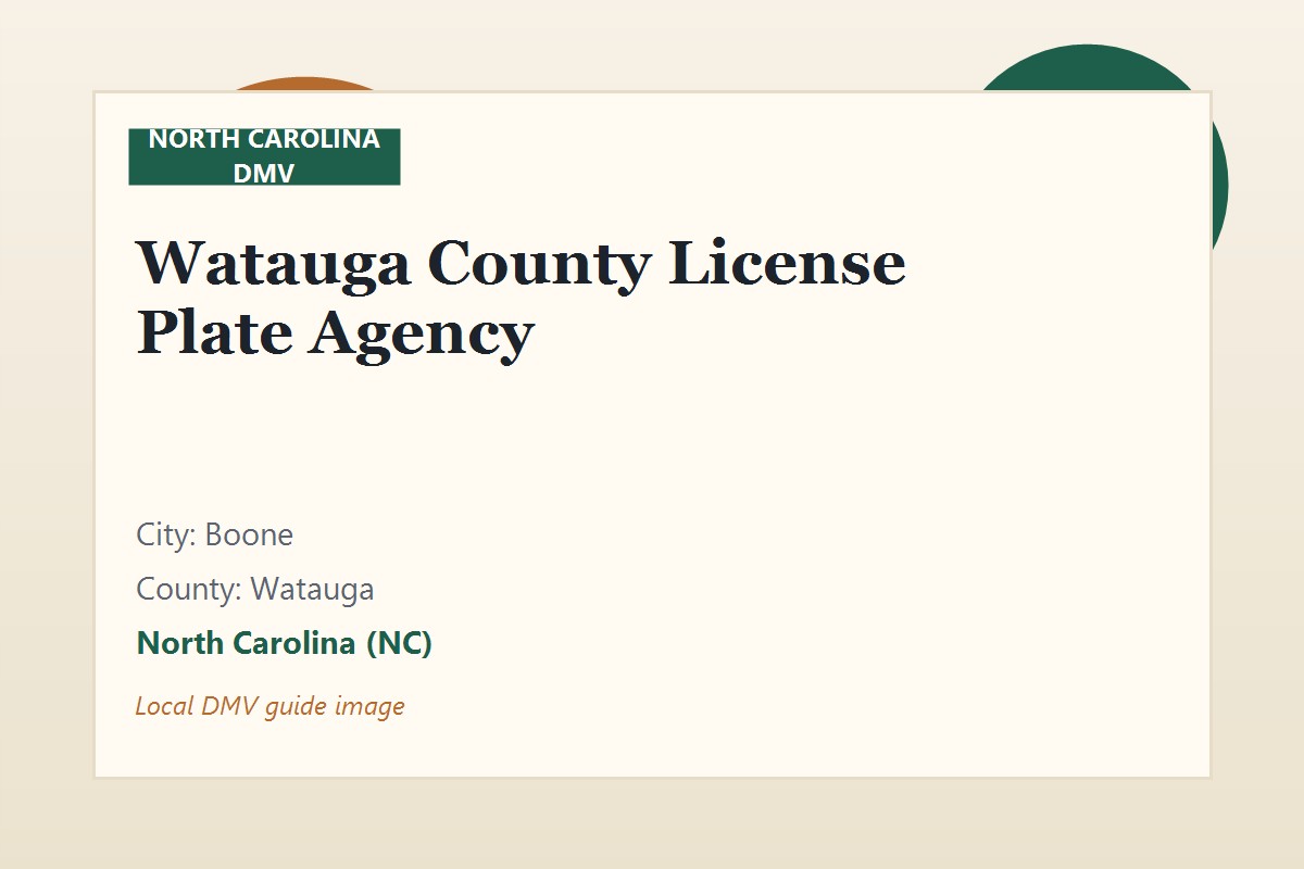 Watauga County License Plate Agency